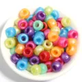 Perline acriliche colorate con foro grande per la creazione di gioielli fai da te e progetti. - 200 Pezzi/Confezione / Colori scuri miscela gelatina
