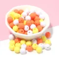 Colorful acrylic round beads for DIY jewelry making, solid color loose craft beads. - Sweet Cool Yellow