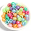 Perline sfuse in acrilico colorato con grande foro per la creazione di gioielli fai da te. - 200 Pezzi/Confezione / Colori jelly chiari misti