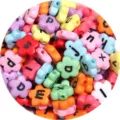 Colorful acrylic flower letter beads for DIY jewelry making and handmade crafts accessories. - 100pcs Pack / Colorful