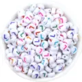 100tmx akrilikes epipedes stroggyles xantres grammaton lefko fonto DIY vrachioli - Συσκευασία 100 Τεμαχίων (6,7x3,8mm) / Γράμμα L