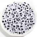 Acrylic square heart beads bulk, black and white DIY spacer beads for jewelry making 100pcs - 6.7x6.7x6.7mm (Hole 4.2mm) / 100 Pieces/Pack / Black Heart Style