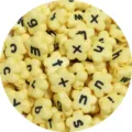 Yellow acrylic flower letter beads, DIY alphabet charms for jewelry making, 100pcs pack. - 100pcs Pack / Yellow