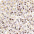 Perles lettres carrées acrylique alphabet dorée accessoires fabrication bijoux DIY - Lot de 100 pièces / Base Blanche Lettre Dorée (Diamètre Extérieur Env 4.5mm)