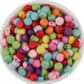 Colorful acrylic flat round beads mixed loose beads small hole DIY bracelet accessories 100pcs - 100 Pieces (Approx. 7mm Diameter) / Random Mixed Colors