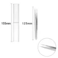 Stainless steel precision tweezers with clear storage case for DIY craft jewelry making. - ST-10 Straight Pointed / 1 Piece/Pack