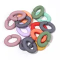 Colorful acrylic C-shaped open chain links for DIY jewelry making earrings glasses chains. - 20 Pieces Set / Frosted Multicolor