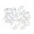 Clear acrylic oval chain links, C-shape rings for DIY jewelry, earrings and chains. - 20 Pieces Set / Transparent Multi-Color Plated Style