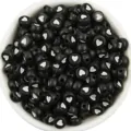 Black heart beads for DIY jewelry making, ideal for handmade bracelets, cute spacer beads accessories. - White Heart on Black / 100 Pieces Set
