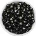 Black acrylic flat round letter beads with white alphabet for DIY jewelry making bracelets. - Letter A / 100 Pieces Set