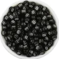 Black acrylic flat round letter B beads for DIY bracelet jewelry making and crafting accessories. - Letter B / 100 Pieces Set