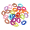 Close-up detail of colorful translucent acrylic open chain links, perfect for DIY jewelry and crafts. - Small High-Gloss Solid Style (30 Pcs/Pack) / 20 Pieces/Pack