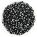 Acrylic square letter beads black white alphabet beads large hole for DIY jewelry making - 100 Pieces/Pack (4.5mm) / Mixed