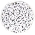 Cuentas de numeros redondas planas de acrilico fondo blanco numero negro 3 DIY - Número 3 / Pack de 100 / Blanco
