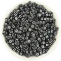 Acrylic square letter beads black background white letter D large hole DIY jewelry making - Letter D