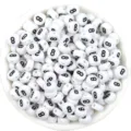 Cuentas redondas planas de acrilico blanco numero 8 para fabricacion de joyas diy pulseras - Número 8 / Pack de 100 / Blanco