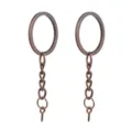 Bronzener Schlüsselring Variante SKU Doppelring mit Kette Schraubauge DIY Metall Zubehör - Antikes Rotkupfer (Augenstifte)