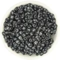 Acrylic square letter beads, black with white alphabet letters, large hole DIY beads for crafts. - Letter F