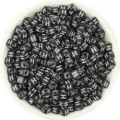 Black acrylic square letter beads with white alphabet print for DIY jewelry making crafts. - Letter H