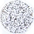 Perles carrées blanches alphabet grand trou perles en vrac DIY pour bracelets colliers artisanat. - Lettre I