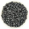 Acrylic square letter beads black base white letters large hole loose DIY jewelry making - Letter K