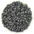 Acrylic square letter beads with black background and white letters for DIY jewelry making. - Letter N