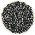 Black square acrylic letter beads with white print, large hole loose beads for DIY crafts. - Letter Q