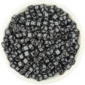 Acrylic square letter beads black white alphabet DIY loose beads for jewelry making - Letter R