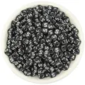 Black acrylic square letter beads with white S print, large hole loose DIY beads for jewelry. - Letter S