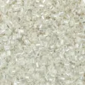 Perles de verre tubulaires argentées de 2.5mm pour bracelets DIY, variante de matériel. - Blanc argenté S17 / Diamètre d'environ 2,5 mm, longueur d'environ 3 mm, trou d'environ 1 mm, 50 g/paquet