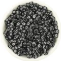 Acrylic square letter beads, black with white text, large hole loose beads for DIY crafts. - Letter G