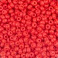 Vibrant red round glass seed beads for DIY jewelry making, accessories and apparel crafts. - 50g/Pack / Silver Red