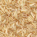 Perles tubulaires en verre doré, perles argentées pour fabrication de bijoux DIY et bracelets. - Or clair