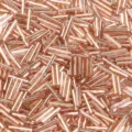 Perles de verre tubulaires couleur or rose pour fabrication de bijoux et bracelets DIY. - Champagne