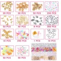 Detailed view of DIY multi-style letter bead jewelry making kit components and storage box. - 24-Grid 3-Color Letter Beads & Accessories / Colorful