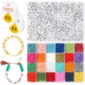 24-grid DIY clay and letter bead storage box set with elastic crystal cord for handmade jewelry. - 24-Grid Seed Beads + 24-Grid Letter Beads + Elastic Cord