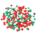 Vue detaillee de perles en pate polymere 6mm, perles heishi colorees pour bracelets DIY. - Couleurs de Noël