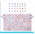 Close-up detail view of 24-grid colorful letter beads set, DIY handmade craft accessories. - 28-Grid Flat Round Letter Beads (White Base, Colored)