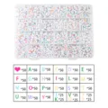 24-grid colorful letter beads DIY craft set with storage box, alphabet beads for jewelry making. - 24-Grid Flat Round Letter Beads (White Base, Colored) & Elastic Cord