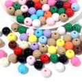 Colorful acrylic round beads for DIY jewelry making, 30 solid colors available for crafts. - Random Mixed Colors
