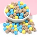 Acrylic round beads for DIY jewelry making, colorful loose beads in blue yellow and brown. - Passionate Hawaii