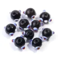 Lampwork glass dragonfly eye round beads loose spacer beads for DIY jewelry making and accessories - Black