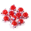Handmade red blue glass dragonfly eye beads for DIY jewelry making and apparel accessories - Red