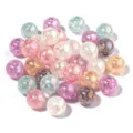 Colorful acrylic crackle beads loose round transparent crystal beads for DIY handmade jewelry making - 100 Pieces Pack (8mm) / Crackle Beads (Random Mixed)