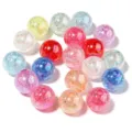 Colorful transparent acrylic crackle beads round crystal beads for DIY handmade jewelry - 10 Pieces/Pack (16mm) / Mixed Color Crackle (Random Mixed)