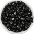 Black acrylic flat round letter beads with white letter O, ideal for DIY jewelry making. - Letter O / 100 Pieces Set