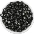 Black acrylic round letter Q beads for DIY jewelry making and bracelet crafting accessories. - Letter Q / 100 Pieces Set