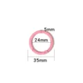 Pink metal spring ring 35mm outer diameter 24mm inner diameter O-ring keychain accessory - 25mm*4mm / 10pcs/Pack / Pink