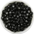 Black acrylic letter beads, round flat design with white letter Y, perfect for DIY jewelry crafting. - Letter Y / 100 Pieces Set