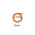 Round colorful zinc alloy spring ring O-shaped mini keychain bag accessory 25mm size - Orange